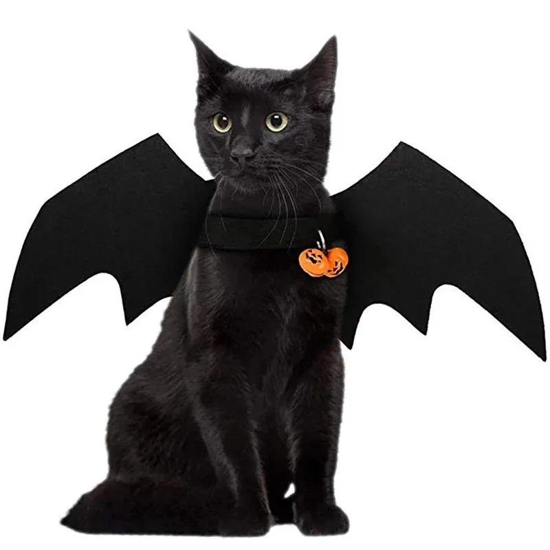 Fledermausflügel-Kostüm für Katzen und Welpen – Halloween-Cosplay-Requisiten mit verstellbarem Halsband, leichtes Anziehzubehör für Haustiere