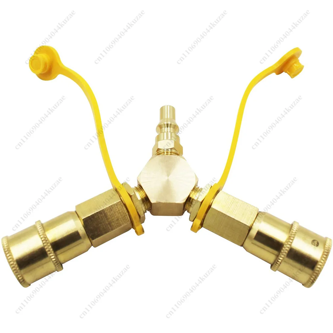1/4 Inch RV Propane Y Splitter Adapter, Quick Connect Hose Fitting for RV and Grill Connection Use