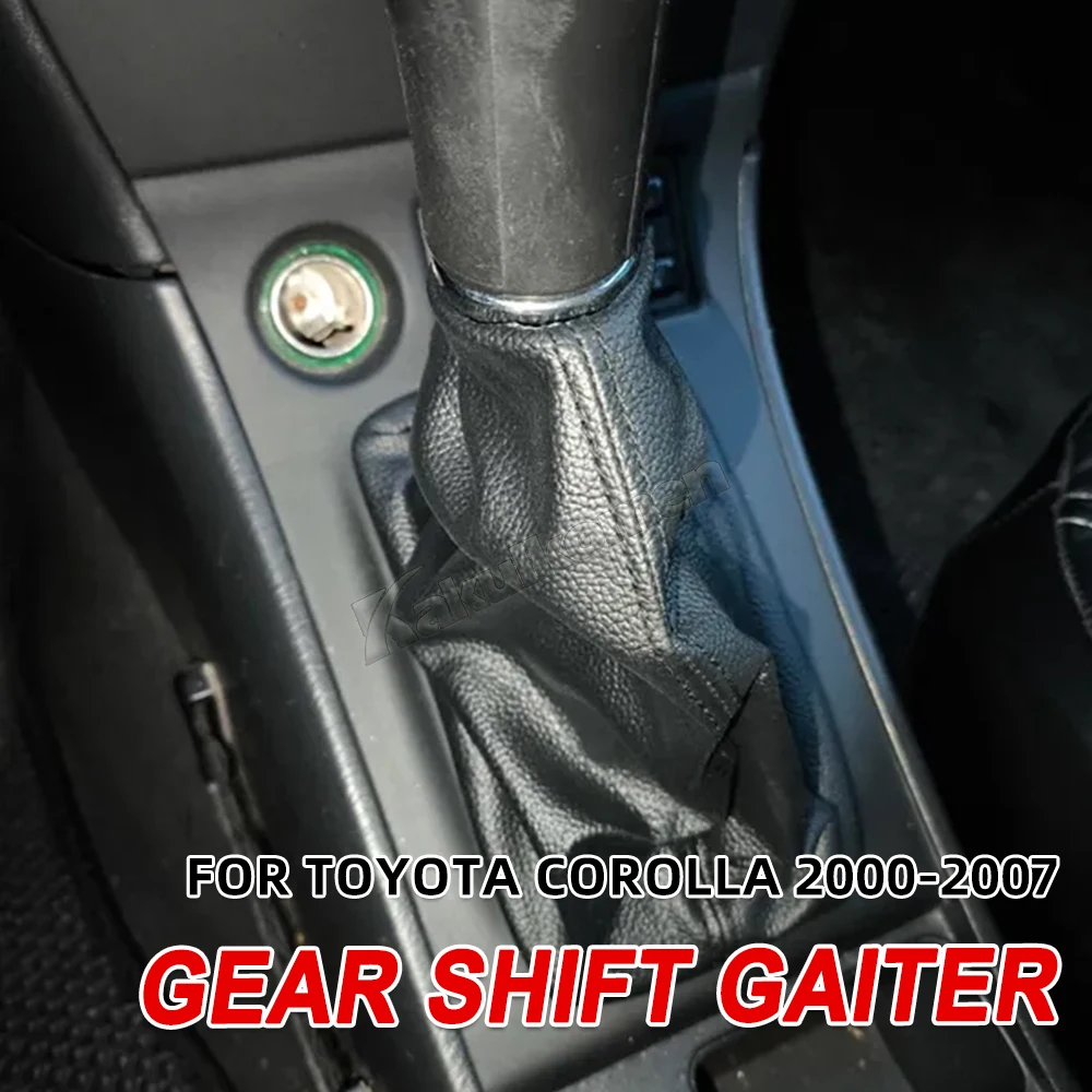 Black Leather Gear Stick Shift Knob Cover Gaiter Boot For Toyota Corolla E120 2000-2007 Gearbox Gaitor Shifter Manual Selector