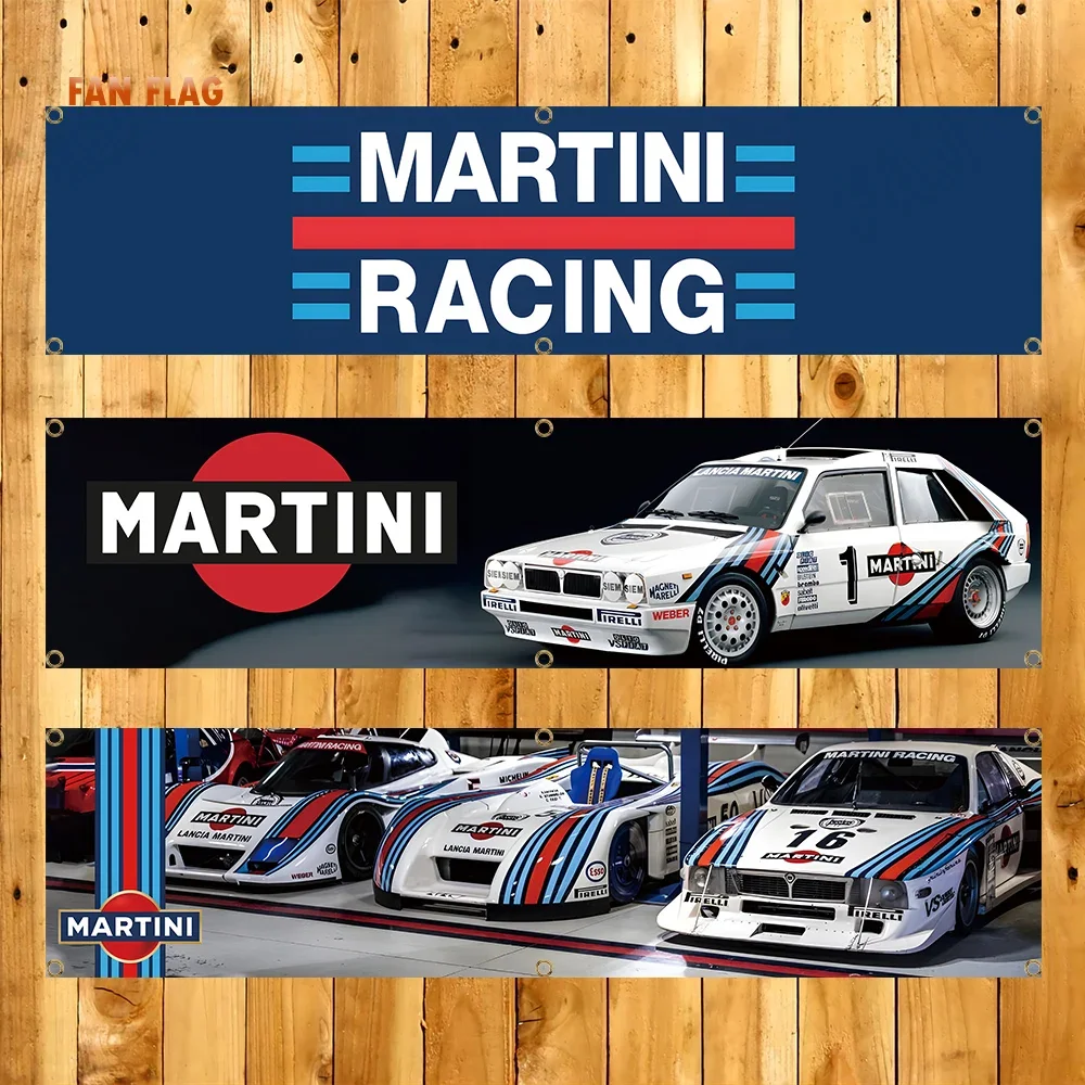 60X240cm MARTINIs Banner Flag Racing Car Painting Racer Home Poster Advertise Logo Sport Outdoor Club Digital Printing Banner