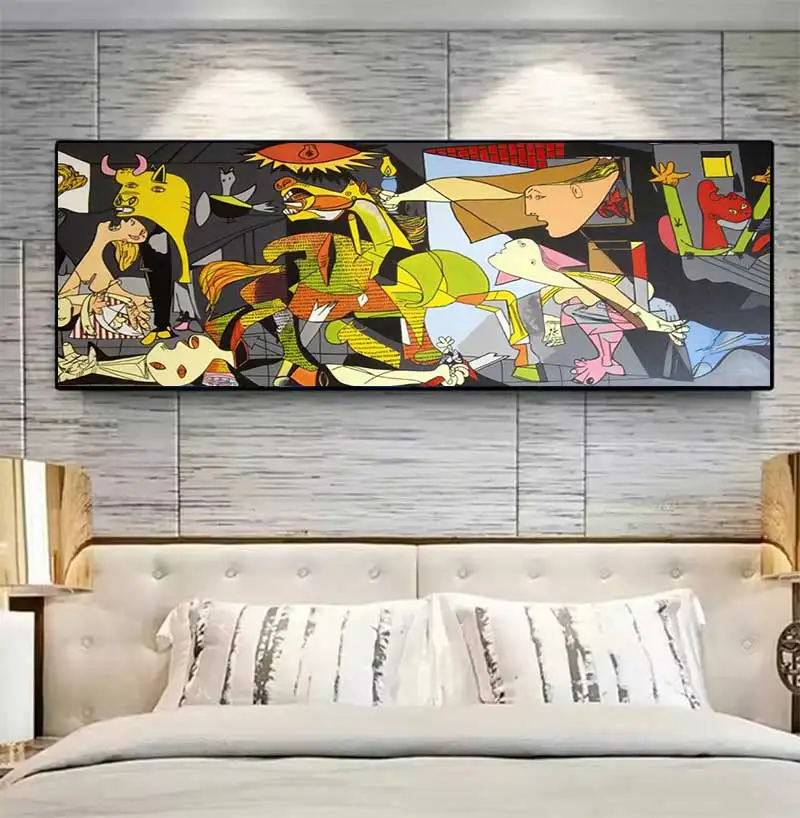 Famous Picasso Guernica Art Canvas Painting Reproductions Print on Canvas Posters Wall Art Picture for Living Room Home Decor