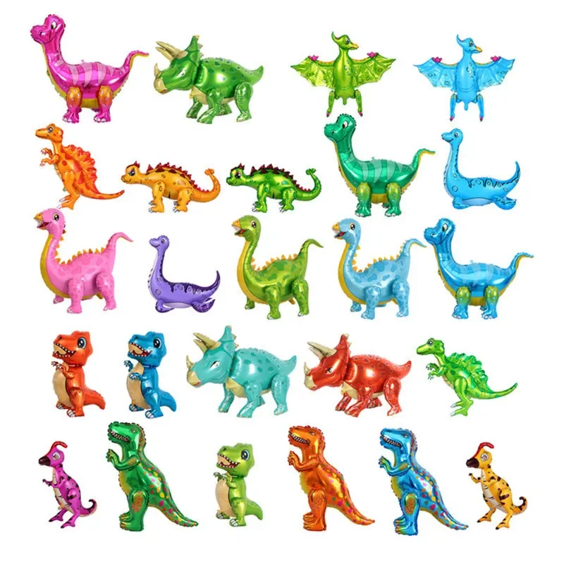 New 4D 3D Dinosaur Aluminum Film Balloon Assembly Ankylosaurus Pterosaur Tyrannosaurus Rex Children's Birthday Party Toy