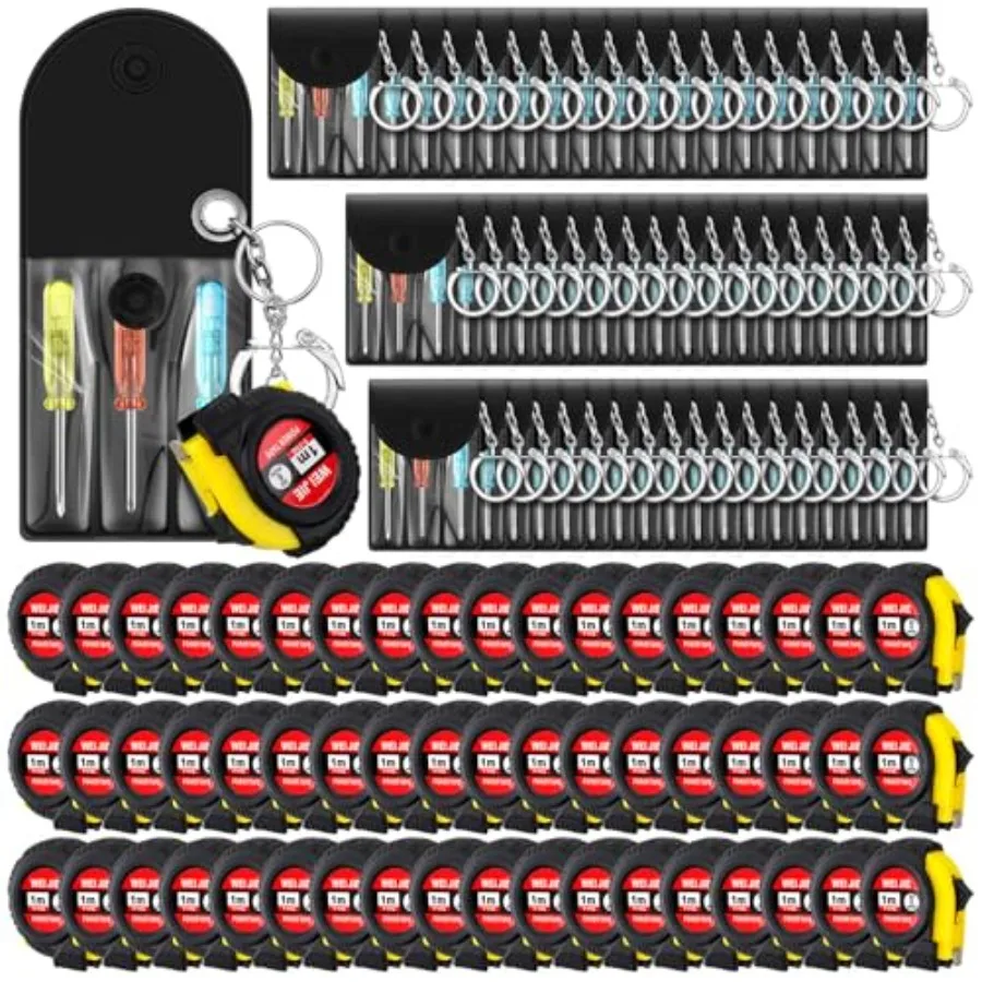 

Pcs Mini Tape Measure Keychain Bulk Mini Screwdriver Keychain Set Adult Tool Party Prize for Father's Men Gifts