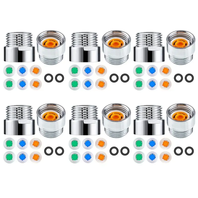 ABVT-48 Pieces Of Shower Flow Reducer Limiter Set, Water Restrictor,1/2 Inch Thread Size 4,6 And 9 L/Min For Bathroom Saving