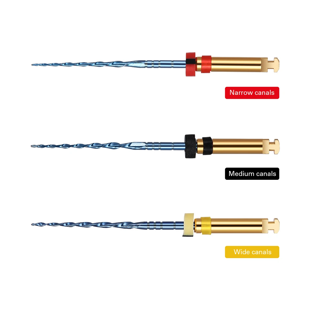 5 Boxen AZDENT Dental Blue Endodontie-Feilen Niti Rotary 25mm Wurzelkanal-Wärmeaktivierte Feilen für Maschinengebrauch 3 Stück/Box – Detail 3