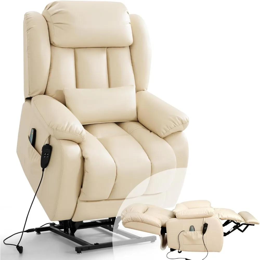 

Infinite Position Lay Flat Lift Recliner Chair for Adults, Dual Motor Power Lift Chair for Elderly with Massage & Heating, Exten