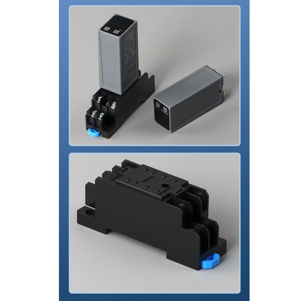H3Y-4 LCD Display Delay Relay DC24V/AC220V/AC/DC 24-220V Time Relay With Base Fire-Resistant Housing & Clear LED Display