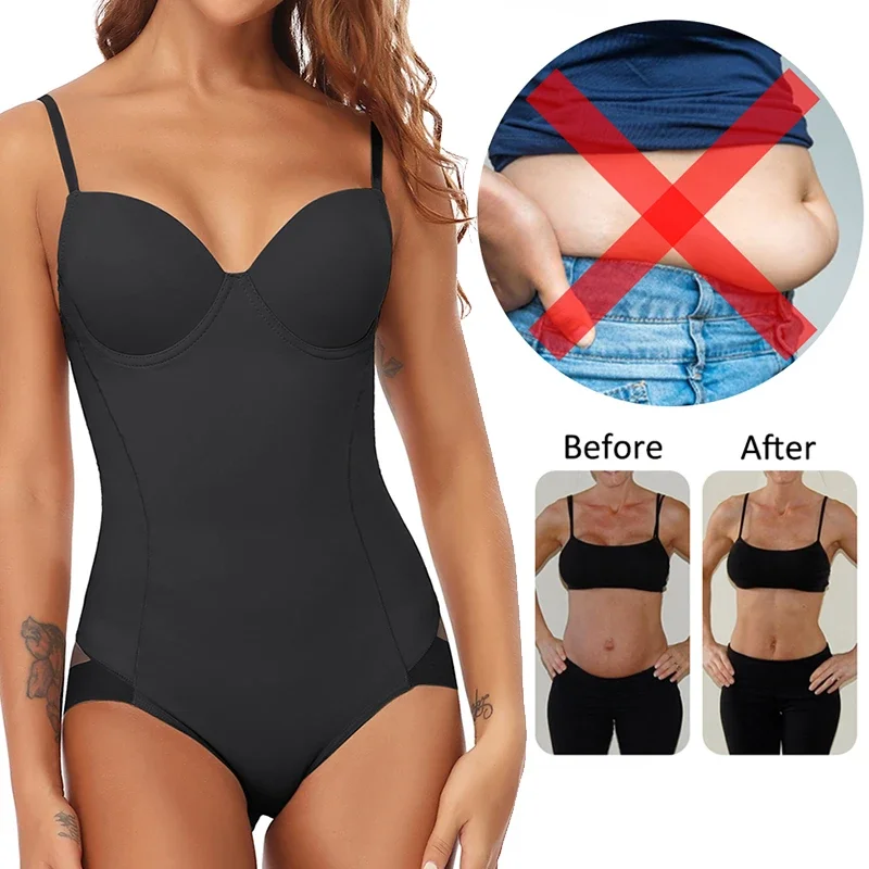 Women's Shapewear Bodysuits Waist Trainer Vest Slim Full Body Shaper Built-In Bra Camisole Tops Tummy Control Slimming Underwear