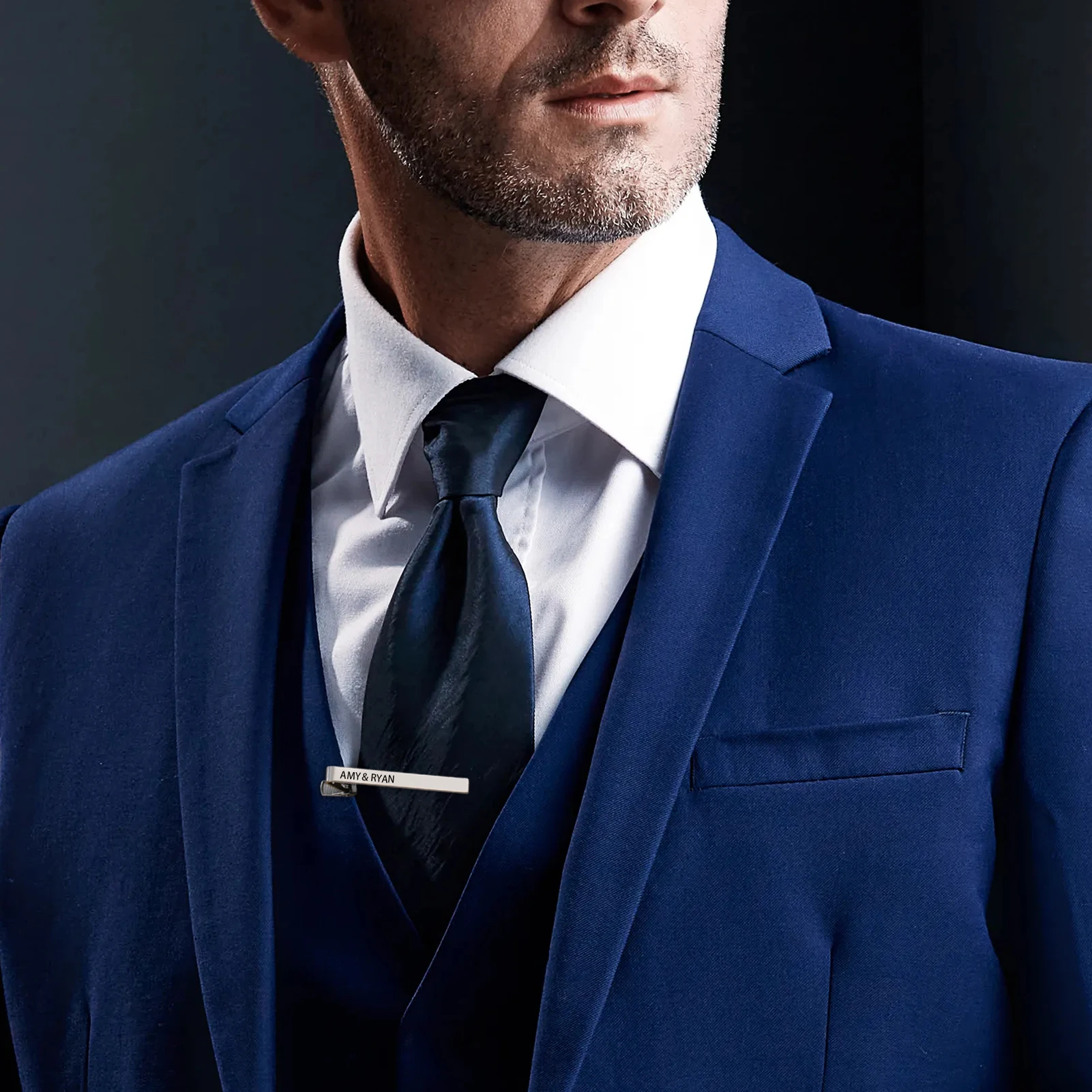 

Custom Engraving Name Date Tie Clip for Men Personalized Text Letter Stainless Steel Suit Tie Jewelry Husband Groomsmen Gifts