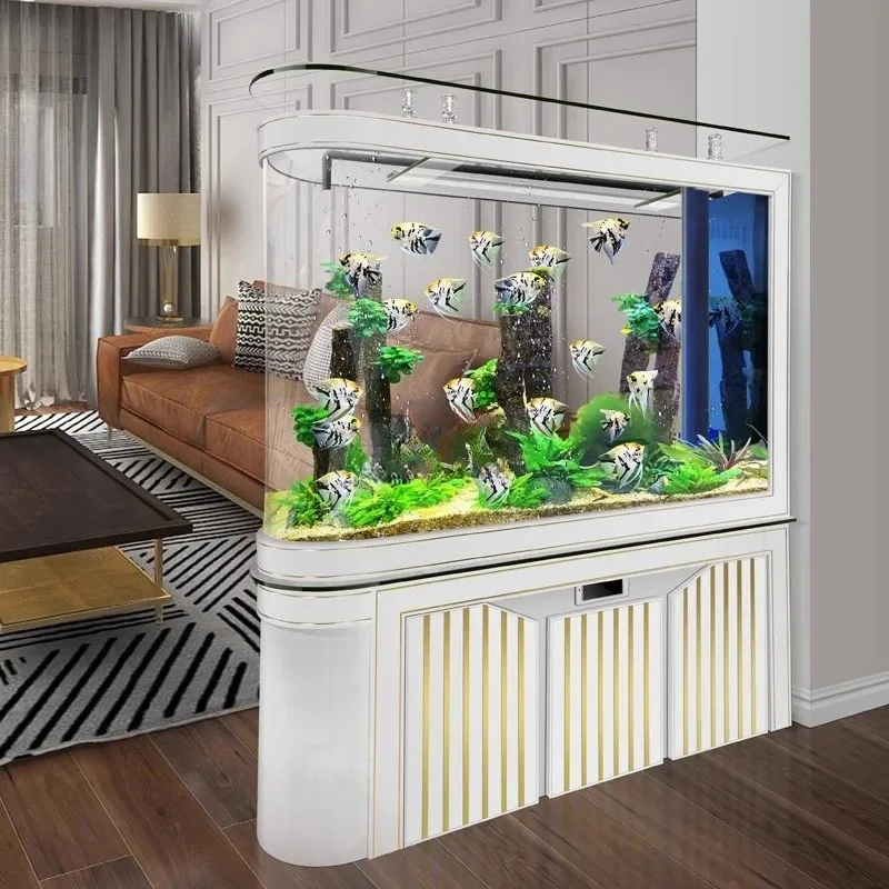 

Modern New Light Luxury Fish Tank Living Room Small Floor Household Large Subareas Screens Hallway Change Water