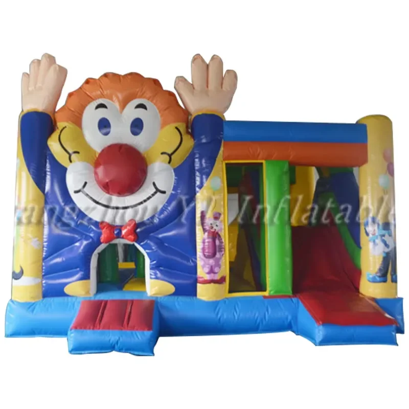 High Quality Outdoor Indoor Inflatable Clown Jump Trampoline Slide Combination Jump Bounce House Combination Party Rental Use