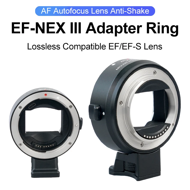 

NIYI EF-NEX III Auto Focus Lens Mount Adapter Ring Full Frame for Canon EOS EF EF-S Lens for Sony E-mount Camera A7R3 A6000 A7M4