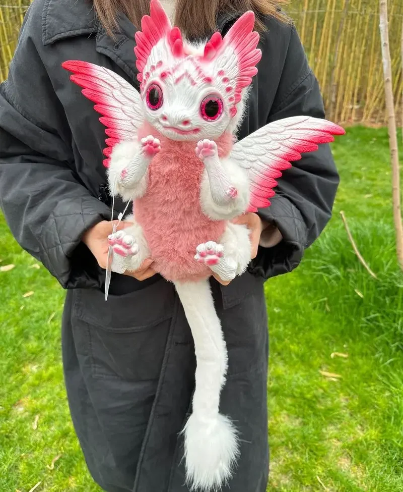 

2024 New Fantasy Creature Horned Dragon Fantasy Dragon Plush Doll Latex Ornament Dragon Doll Birthday Kids Toys Hobbies Gift