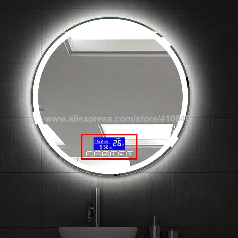 K3015CA Light Mirror Touch Switch With Bluetooth-compatible Radio Temperature Date Calendar Display for Bathroom Cabinet Mirror