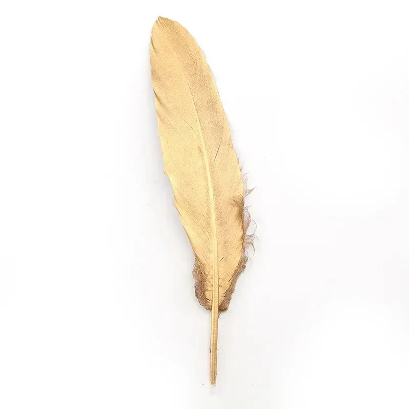 10/20pcs Gold Dipped Feather Natural Goose Turkey Feathers for Wedding Party Gift Box Cake Decoration Balloon Filler DIY Crafts