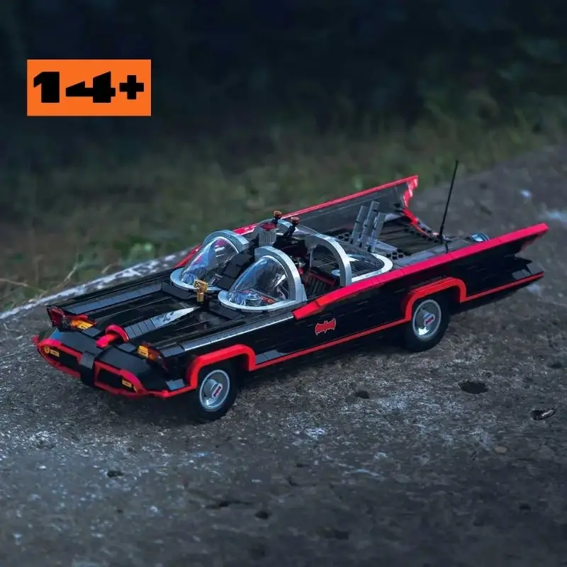 Modelo de Supercoche Batmobile, Adorno Coleccionable, Regalo de Cumpleaños y Festividades, Serie 1822 Piezas, Super Bat, Bloques de Construcción Clásicos, Juguetes de Héroes