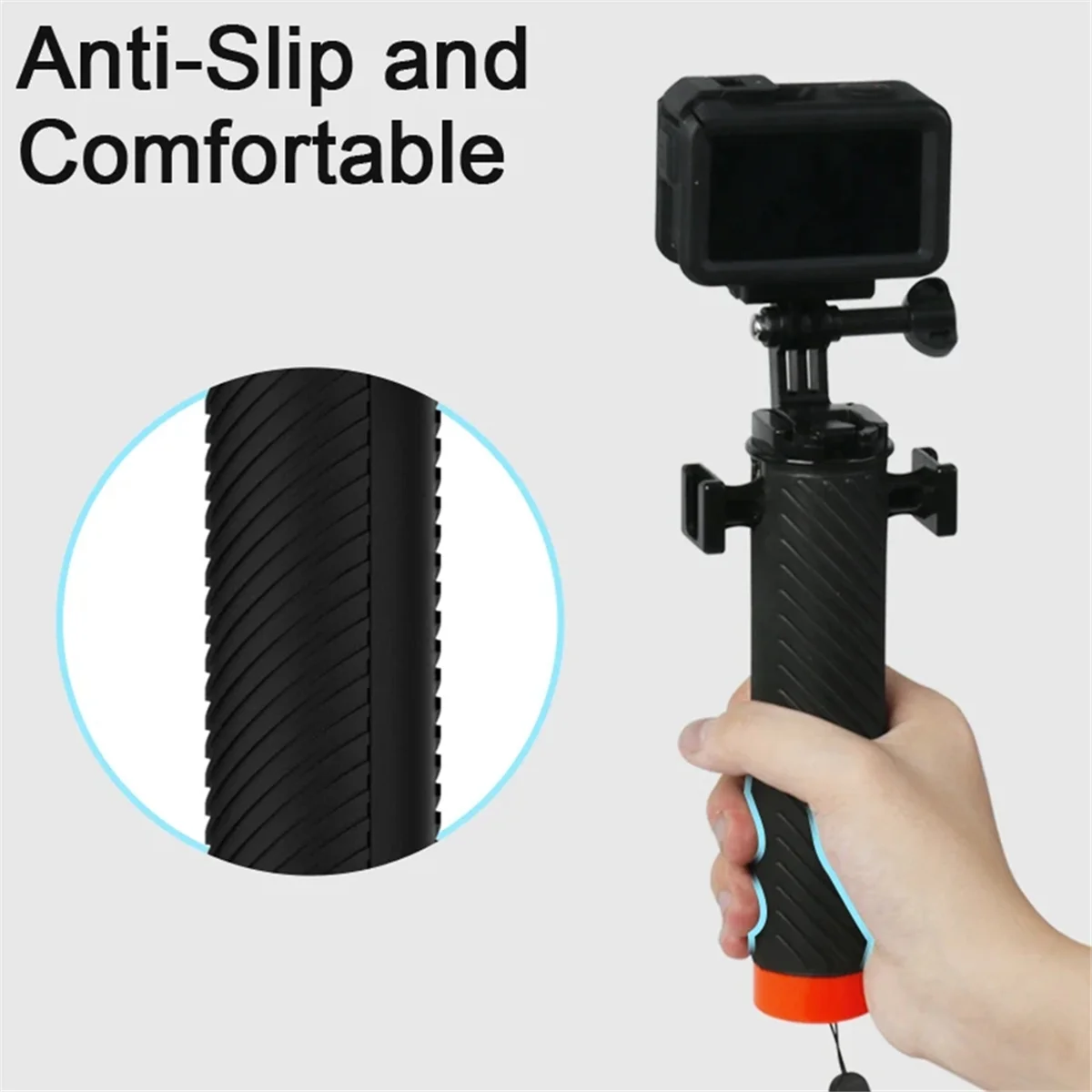 Empuñadura flotante antideslizante con ranuras para zapata fría para Gopro 12 11 10 9/Insta360 Ace Pro/Action 4 3, accesorios, novedad