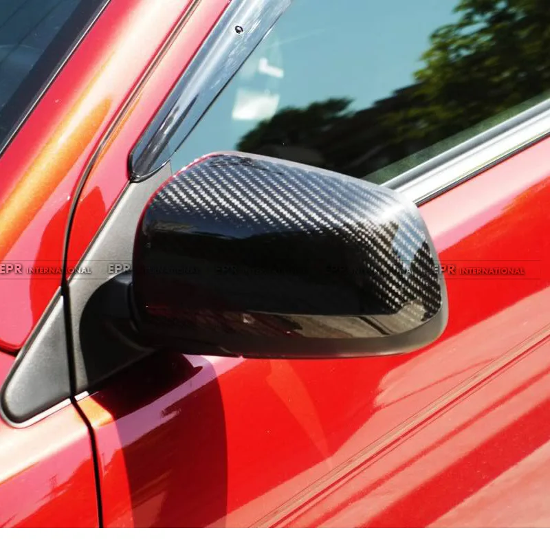 Pour Mitsubishi Evolution 4, 5, 6, coques de rétroviseurs gauche et droit améliorées en fibre de carbone, installation de coques de protection.