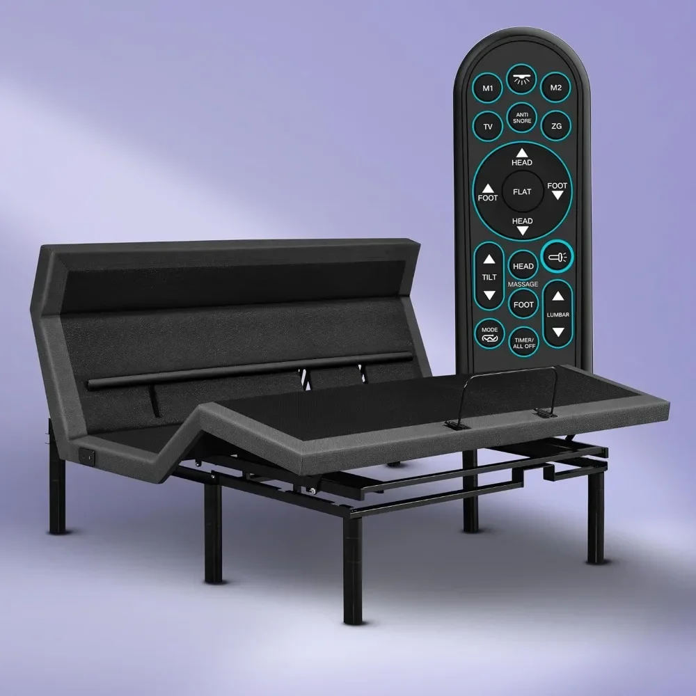 

7i Custom Adjustable Bed Base, Pillow Tilt, Lumbar Adjustment, Wall-Hugger, Wireless, Massage, Memory, Advanced Smooth Silent