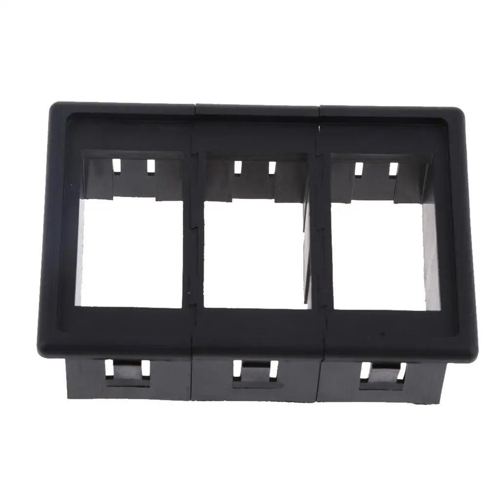 Carcasa de Panel de soporte de interruptor basculante para coche, barco, RV, 3 piezas, ABS, negro