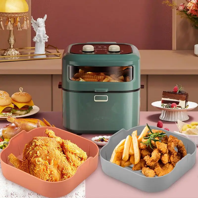 

Термостойкая антипригарная миска для выпечки, портативная воздушная фритюрница, силиконовая корзина, складная корзина для жареной курицы, воздушная фритюрница, кухонные принадлежности
