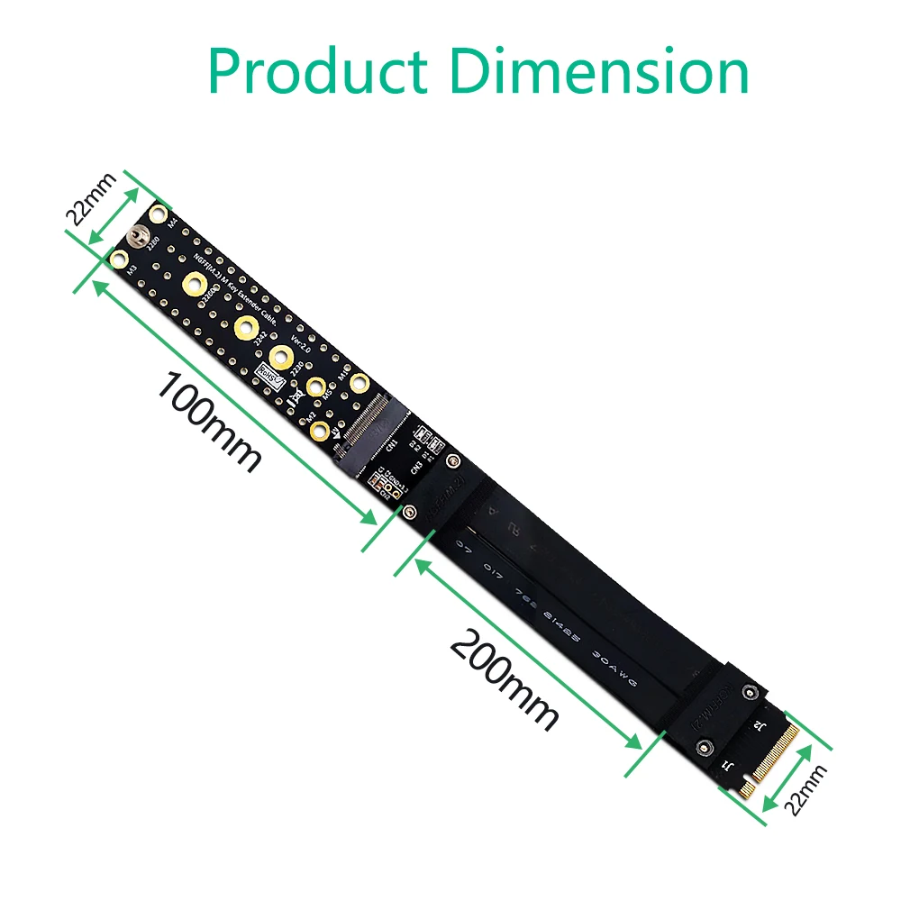 Riser Cable M.2 NVMe SSD Удлинительный кабель Solid Drive Riser Card NGFF M.2 to KEY-M M2 Удлинитель PCIe 3.0 X4 Полноскоростной Riser Cable