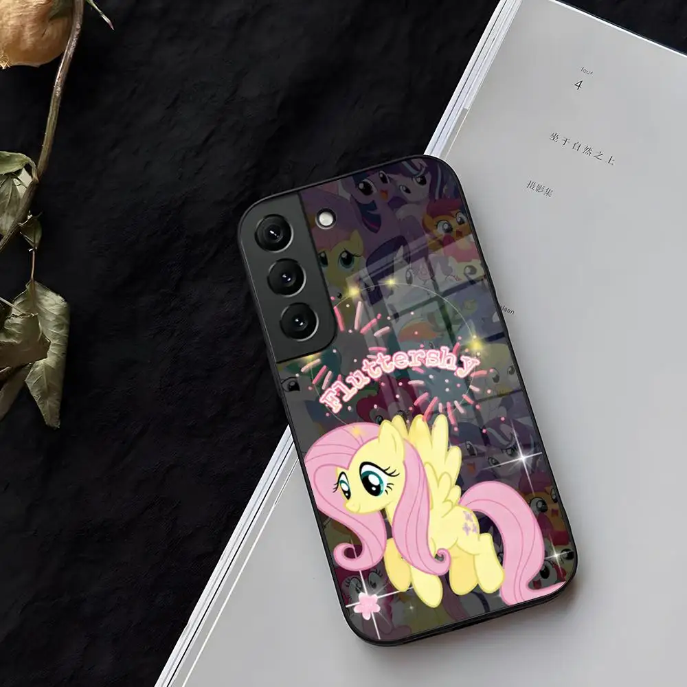 My L-LittleS P-PonyS Phone Case Glass for Samsung Galaxy S21 S22 S20 S24 S23 Ultra Fe Plus A16 A34 A54 A24 A52 A53 M54 Coque