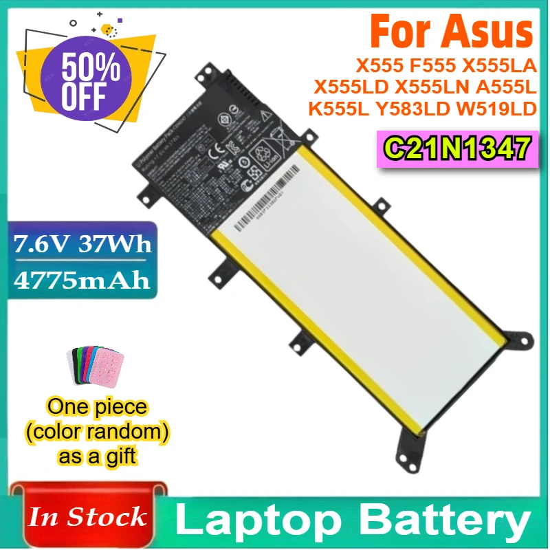 Laptop Battery C21N1347 for Asus X555 F555 X555LA X555LD X555LN A555L K555L Y583LD W519LD K555LD K555LA R556L VM510 2ICP4/63/134