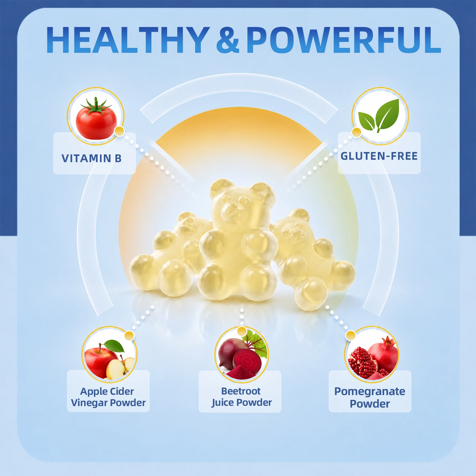 iMATCHME Apple Cider Vinegar Powder KETO GUMMIES Supports Healthy Digestion Weight Management Detox Enhance Memory
