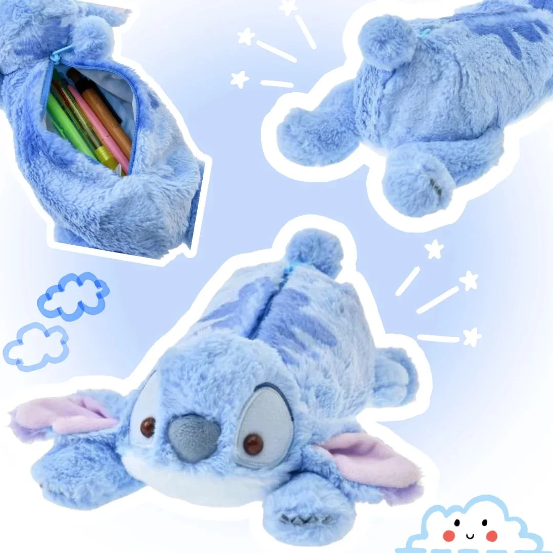 Kawaii Disney Stitch Plush Cute Pencil Case Anime Pen Bag Kids School Home Stationery Box Lilo & Stitch Bags Children's Gift