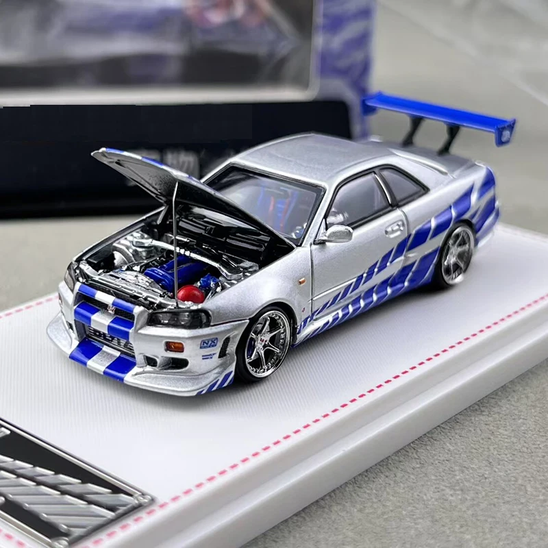 FH 1:64 GTR R34 Legierungsauto-Modellautos & Fahrzeugmodelle Miniaturmodellauto für Sammlung und Geschenk