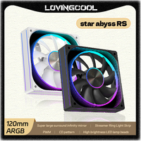 LOVINGCOOL star abyss RS Pro PC Fan 120MM ARGB mute PWM temperature control Streamer Ring Light Strip Computer case fan 12V
