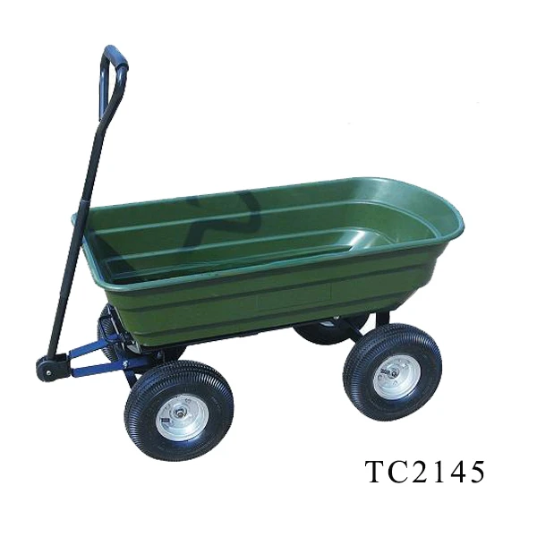 Agricultural Garden Dump Truck Green Load One Wheel Trolley Field Tool Dumper Hand Pulled Carrier TC2145 2024 Hot Sale