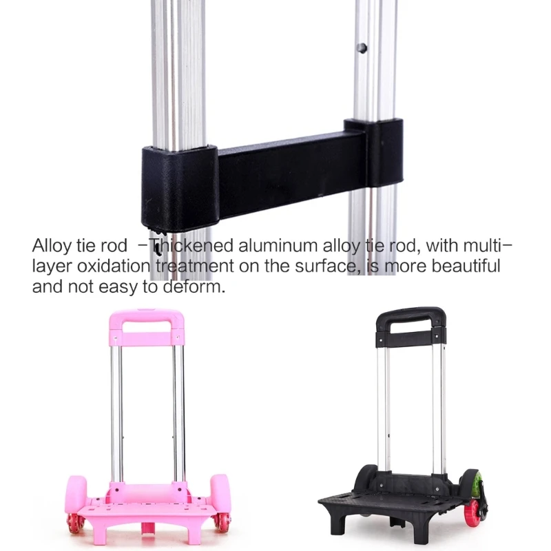 6 Backpack Trolley Aluminium Alloy Foldable Trolley Cart for Student Bags