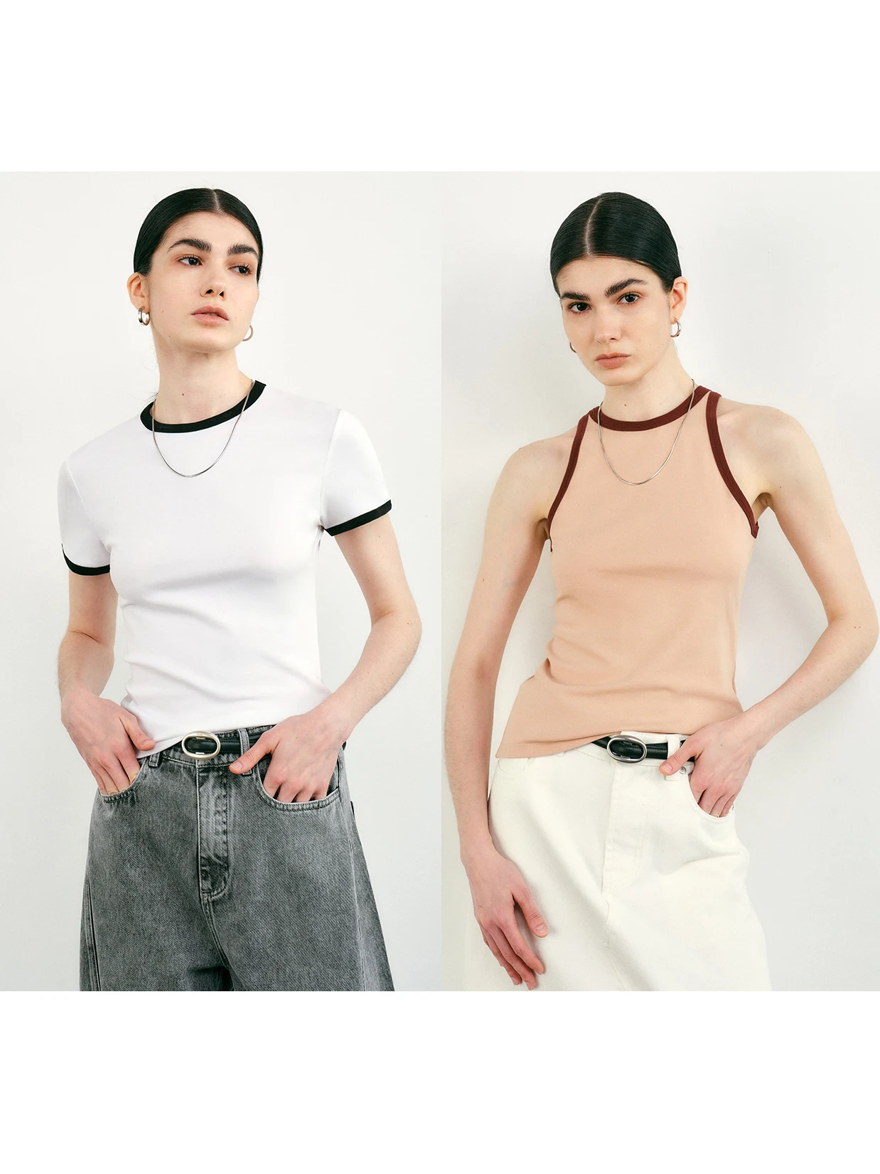 

Comfortable Long Velvet Cotton round Ne Vest T-irt Color Blo Youthful Slim Fit ort Sve Color Daily Wear