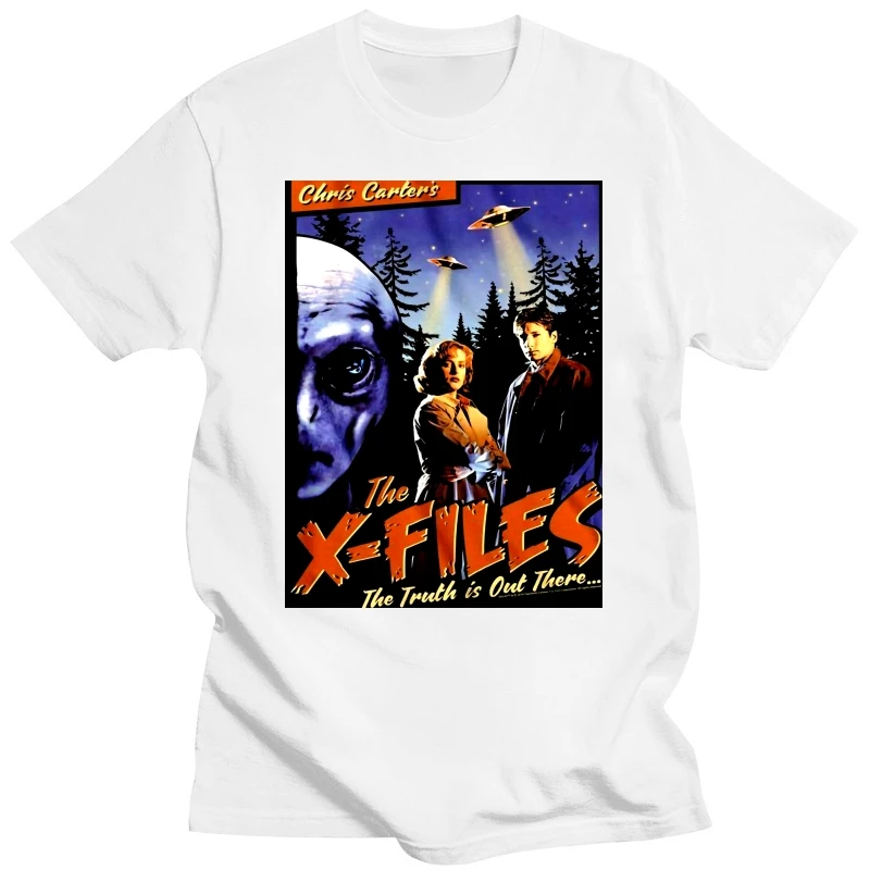 X-Files Horror Sci-Fi Thriller TV Series Old Retro Movie Poster T-Shirt Tee