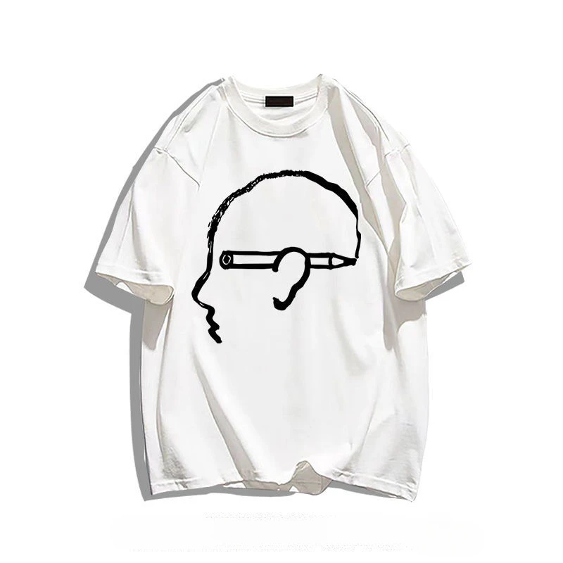 

Trendy Personality American Y2k Printed Short-sleeved T-shirt for Summer Ins Men Women Casual Street Clothing Half-sleeved Tops