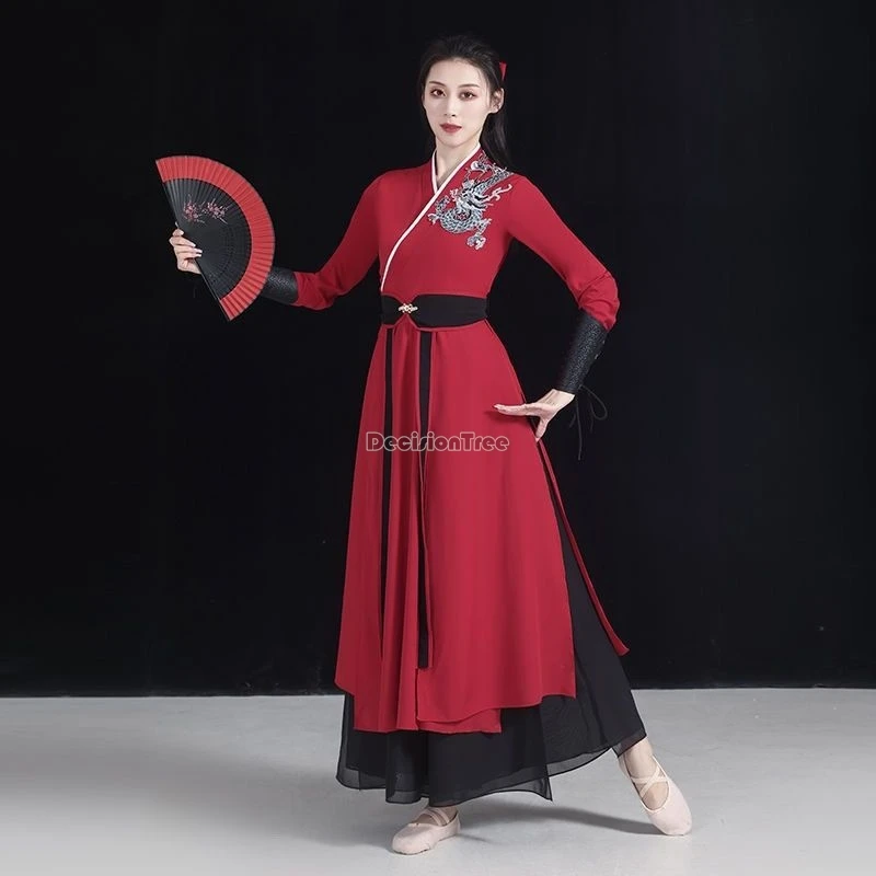 2025 costume da pratica per performance di danza etnica retrò cinese per uomini e donne set di costumi da ballo con colletto incrociato per arti marziali antiche