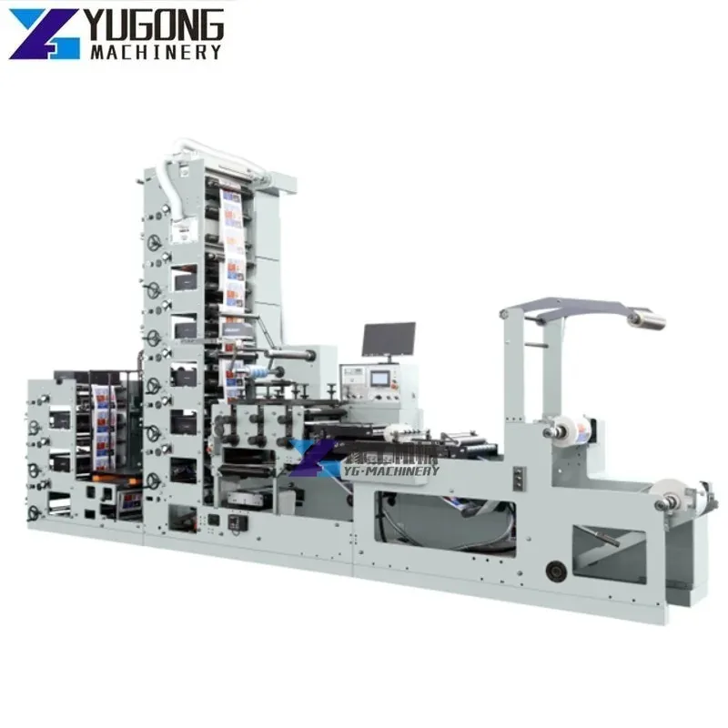 Factory Price 4 Colors Sticker Label Roll To Roll Paper Cup Flexo Printer Automic High Speed Flexographic Printing Machine