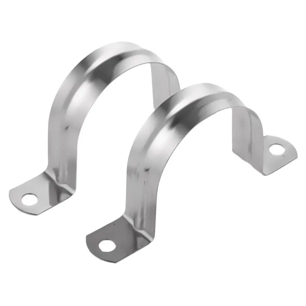 2 Stainless Steel U-shaped Pipe Clamps, Half Pipe for Pipe Fittings Pipe Clamp -80mm