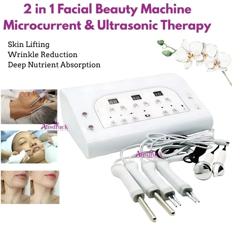 جهاز شد الجلد المضاد للشيخوخة Ausdruck8201 مع الموجات فوق الصوتية، مكركرنت حيوي، قفازات الرفع، مجموعة أدوات العين الاحترافية #1
