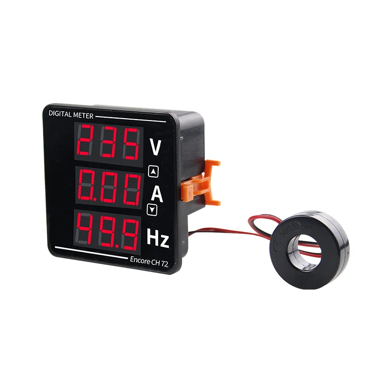 AC50-500V 0-120A 10-99.9Hz Digital Display Voltage Ampere Frequency Meter Voltmeter Ammeter Hertz 72*72mm