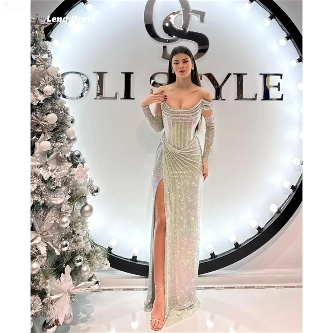 

Lena Mermaid Evening Dresses Woman Elegant Long Evening Dress Woman Custom Made Shiny Luxury Prom Dresses 2025 Side Slit Party