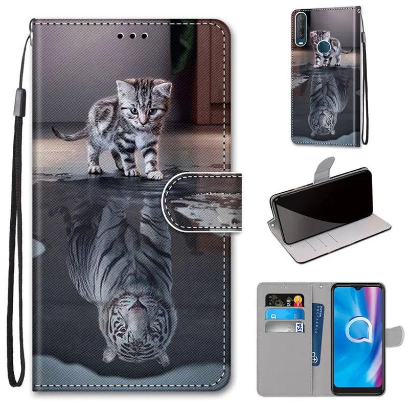 Funda Pop para Alcatel 3L 2020 5029Y 5029D, Funda con dibujos animados pintados para Alcatel 3 L 2020, Fundas para Alcatel3L 3L2020, Funda de cuero