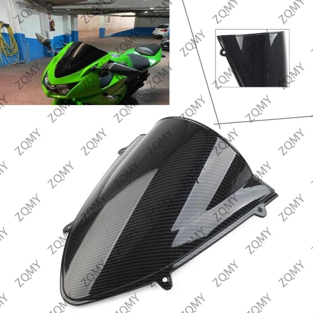 

Carbon Fiber ABS Windshield Wind Screen Shield Double Bubble For Kawasaki Ninja 250 250R EX250 2008 2009 2010 2011 2012