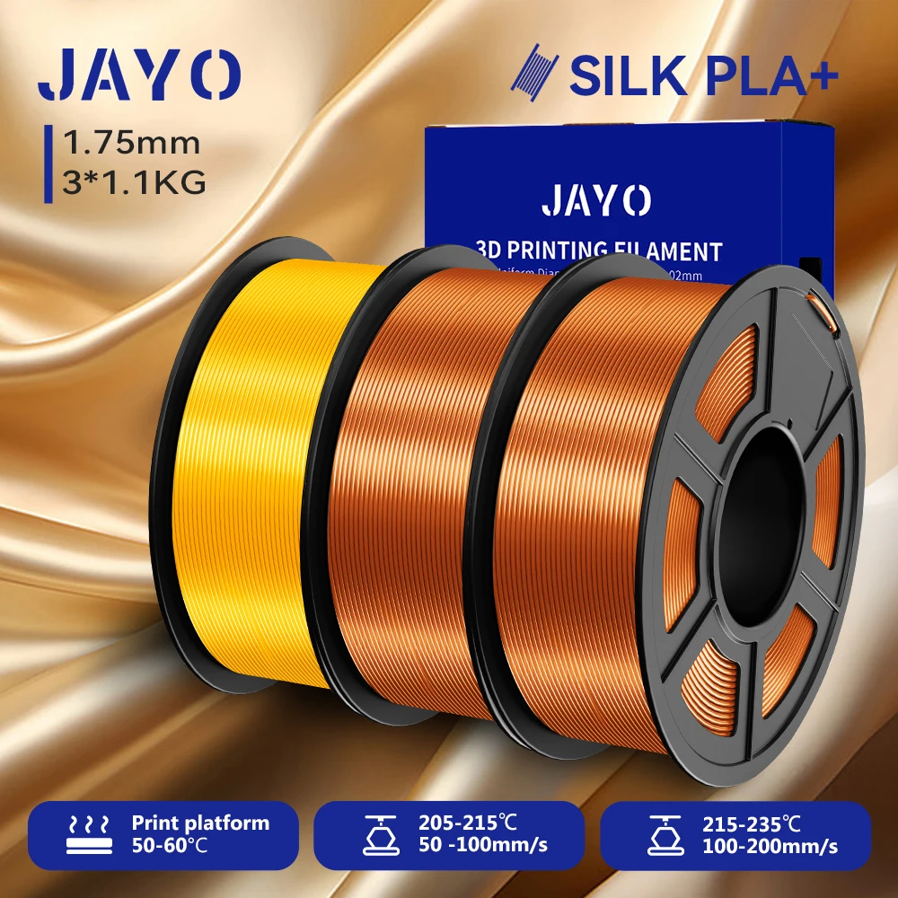 JAYO 3,3KG SILK PLA + Filament 1,75mm SILK PLA Plus Filament Glatte, seidig glänzende Oberfläche 3D-Filament geeignet für FDM-Drucker