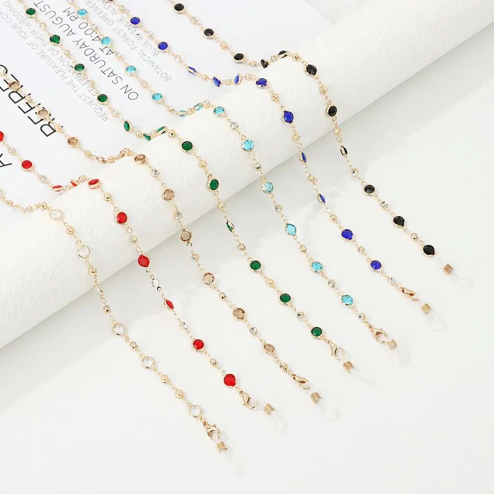 Vintage Crystal Glass Beads Glasses Necklace Eyeglass Lanyard Glasses Chain Eye wear Accessories