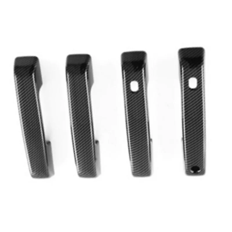 

Carbon Fiber Look Outside Polished 4 Door Handle Cover For Ford Raptor F150 2021 2022 2023 Smart Door Handle Cover-ABQF