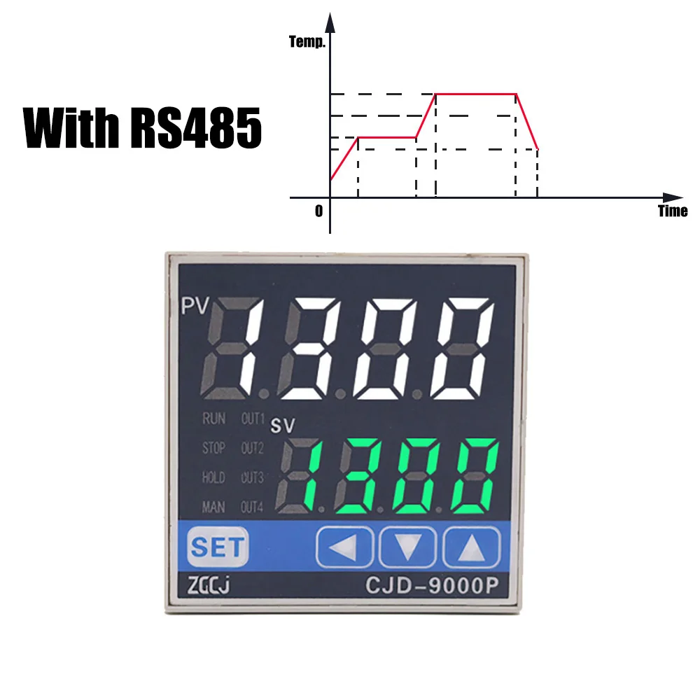 With RS485 Function Programmable Temperature Curve Thermostat Temperature and Timer 2 in 1 Ramp Soak PID Temperature Controller