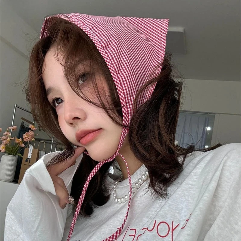 New Pastoral Style Headband Women's Triangle Headscarf Hair Bands Spring Summer Girl Fashion Decoration Ties Hair Scarf